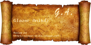 Glazer Anikó névjegykártya