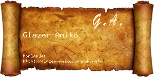 Glazer Anikó névjegykártya